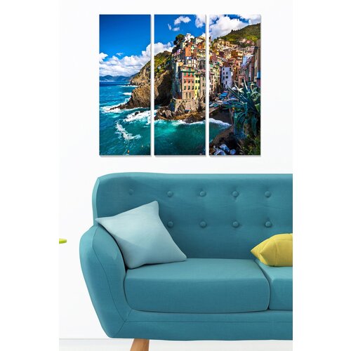 Wallity MDF155340290 multicolor decorative mdf painting (3 pieces) Cene