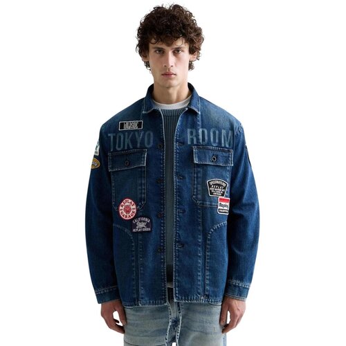 Replay Jakne 11 OZ COMFORT BLUE DENIM M13MD .0PL.795 22F Modra Slike