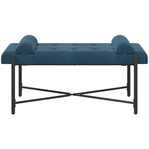  Klupa s gumbima i jastučićima Plava 110 x 40 x 46 cm Bar&amp;scaron;un Slike