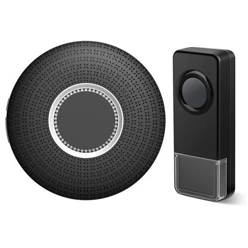  Komplet 2x bežičnih zvona za utičnicu 230V, 1xA23, IP55, crne boje Slike