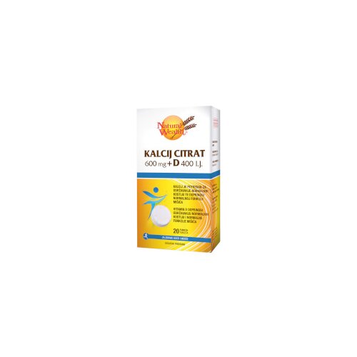 Natural Wealth Kalcij citrat 600mg + D 400 IU Cijene