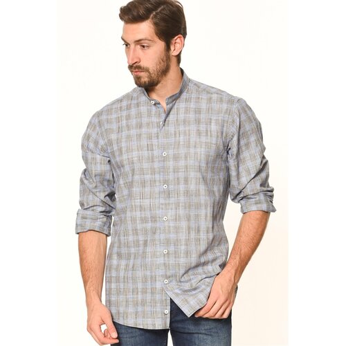 Dewberry G618 LINEN SHIRT-BLUE-BLACK Cijene