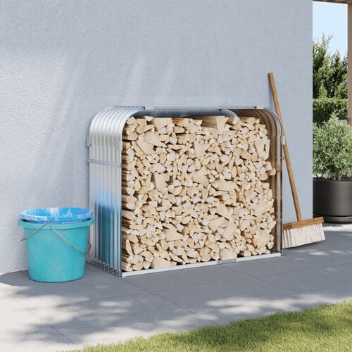 VidaXL Držač za cjepanice srebrni 120x45x100 cm od pocinčanog čelika Slike