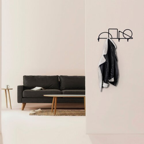 Lessentiel Maison zidna ve&amp;scaron;alica Geometric 2, 61x23cm, Crna Slike