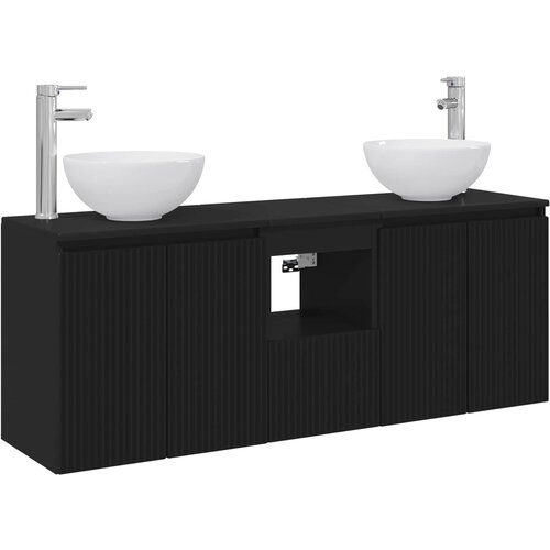  Set ormarića za kupaonicu 3 kom. Crna 49,5 x 35 x 63 cm Slike