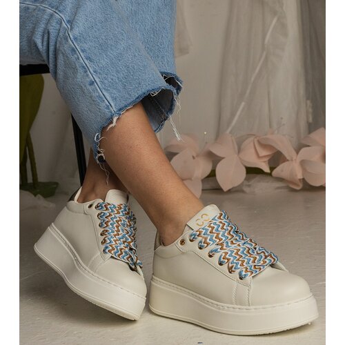 D/CEO marka niezdefiniowana Beige women&amp;#039;s sneakers with chunky lacing Kessa Slike