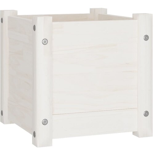 Maison Chic Vrtno cvetlično korito - Cvetlični Lonec belo 31x31x31 cm trdna borovina, (21790039) Cene