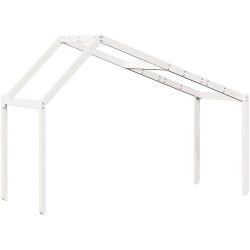 VidaXL krov za dječji krevet bijeli 203x95,5x142 cm masivna borovina Slike