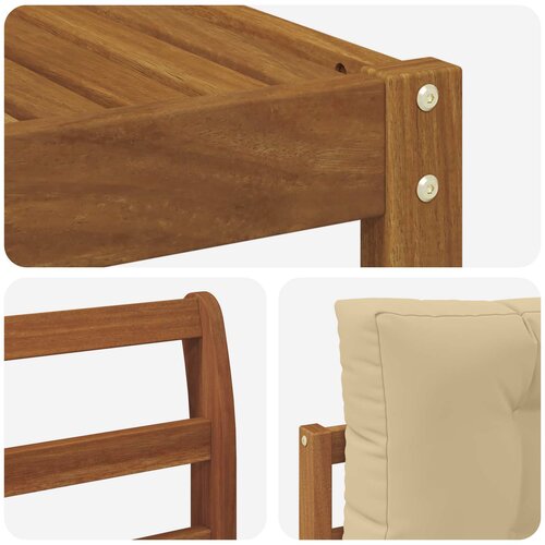  Set vanjskih sofa 6 kom. Prirodna i bež Smeđa 329 x 170,5 x 73 cm Slike