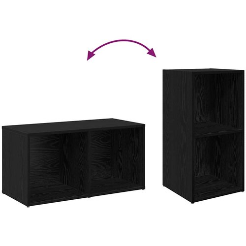  Set TV komoda Zidne 4 pcs Crni hrast 37 x 37 x 72 cm Slike