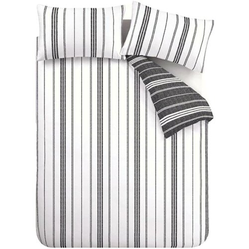 Catherine Lansfield Črno-bela enojna posteljnina 135x200 cm Harbour Stripe &ndash; Cene