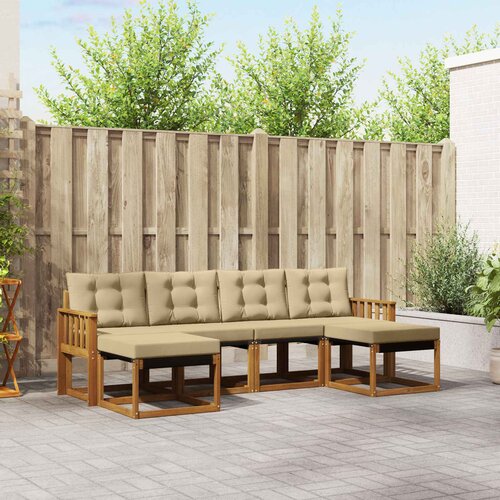 Set vanjskih sofa 6 kom. Prirodna i bež Smeđa 249 x 122,5 x 73 cm Cene
