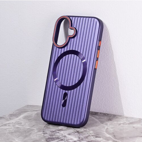  Torbica Magsafe Stripe za iPhone 16 6.1 ljubicasta Slike