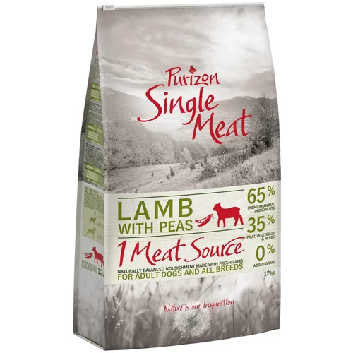 Purizon Varčno pakiranje: 2 x 12 kg Single Meat - 1 vir mesa - Single Meat Adult Jagnjetina z grahom