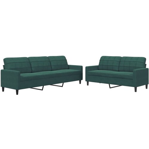 vidaXL 2-dijelni set sofa s jastucima tamnozeleni baršunasti Cijene