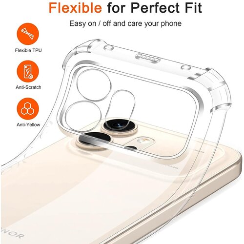 Techsuit Shockproof Clear Silicone prozirna maskica otporna na udarce za Honor 600 Slike
