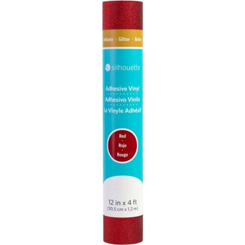 Silhouette Glitter Vinyl - 30,5 cm x 1,8 m - Red Slike