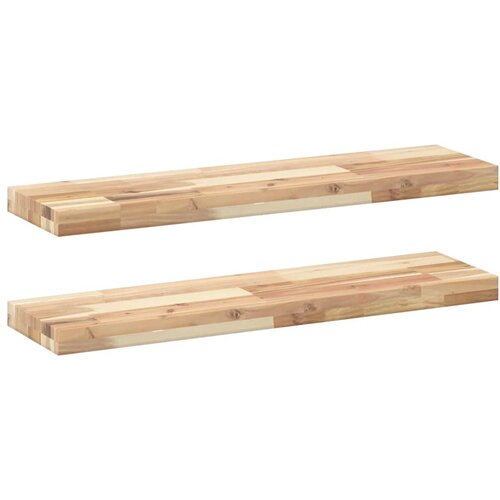  Plutajuće police 2 kom 100x20x4 cm Neobrađeno puno drvo akacije Slike