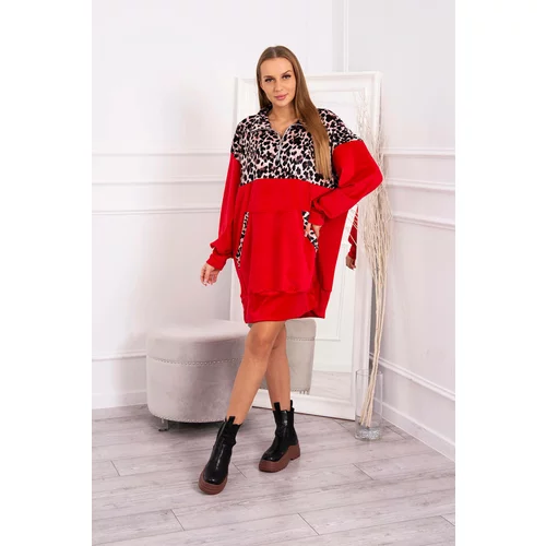 Kesi Velor dress with a leopard pattern red