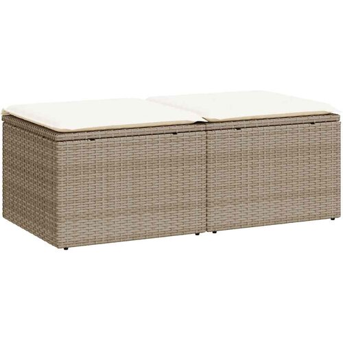 Maison Chic Seti vrtnega pohištva - Vrtna garnitura - Vrtni pohištvo set z blazinami 2-delna bež ratan/akacija, (21798304) Cene