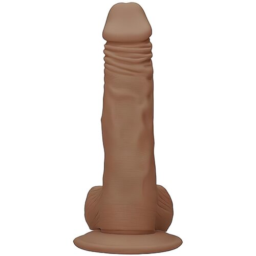 REALROCK Dong 10 - realistični dildo s testisi (25 cm) - temno naraven Slike