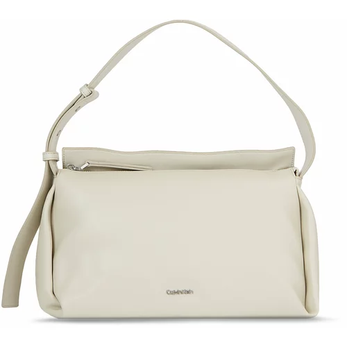 Calvin Klein Ročna torba Elevated Soft Shoulder Bag Sm K60K610756 Dk Ecru PC4