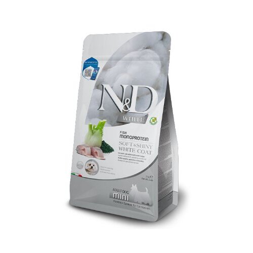 N&amp;amp;amp;D White white dog sea bass, spirulina &amp;amp; fenel mini 5kg Slike