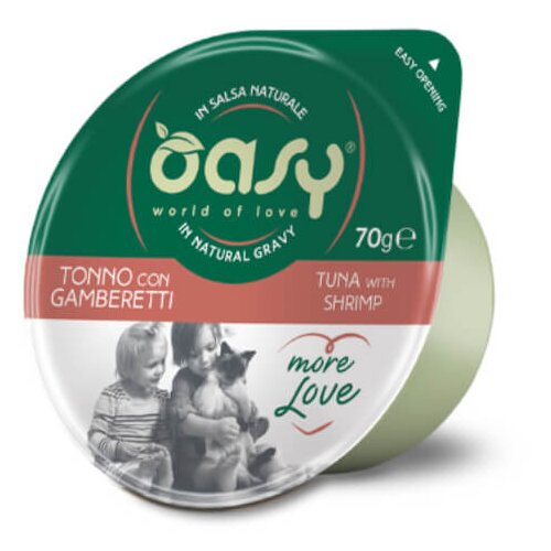 Oasy More Love Adult tuna in kozice v naravni omaki, lonček - 70 g 70 g Cene