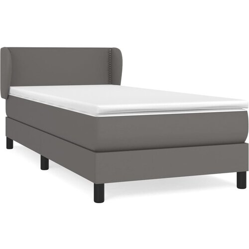 Maison Chic Box spring postelja - Vzmetna postelja z vzmetnico siva 90x190 cm umetno usnje SL1424, (21909265) Slike