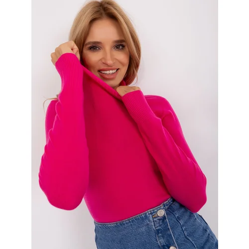 Fashion Hunters Classic fuchsia sweater with turtleneck