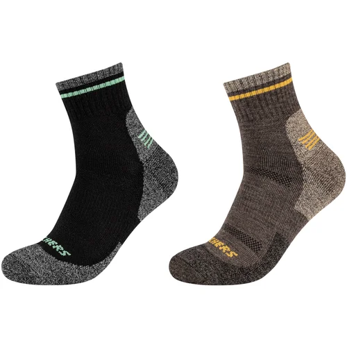 Skechers 2PPK Men Trail Wool Quarter Socks Siva