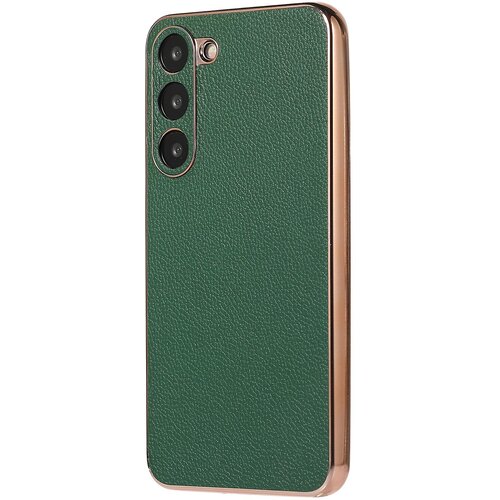 INORCO Za Samsung Galaxy S23 Nano Electroplating Litchi Texture Cover TPU ovitek za telefon iz pravega usnja, (22036527) Slike