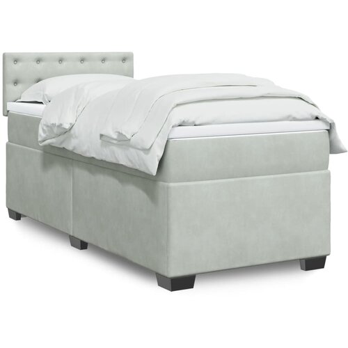 Box spring krevet s madracem svjetlosivi 90x190 cm bar&scaron;unasti Cijene