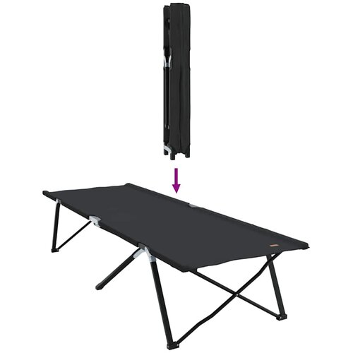  Sklopivi kamperski krevet 2 pcs Crna 206 x 76 x 74 cm Slike
