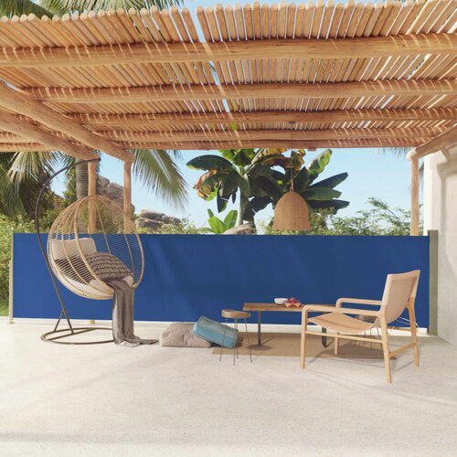 vidaXL Uvlačiva bočna tenda za terasu 117 x 600 cm plava Cijene