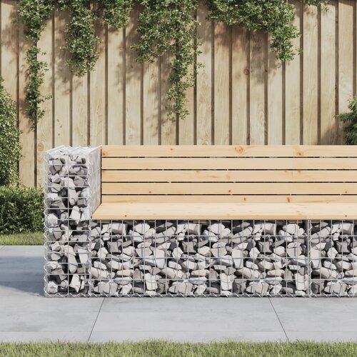  The Living Store Vrtna gabionska klop 122x71x65,5 cm trdna borovina - Vrtna Klop, (21440720) Slike