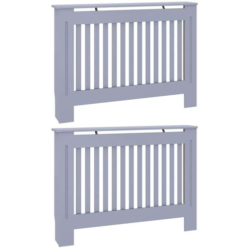 VidaXL pokrivač radijatora 2 pcs siva 112 x 19 x 81.5 cm Slike