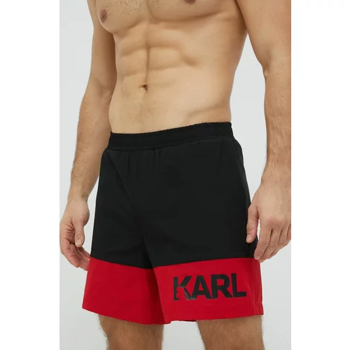 Karl Lagerfeld Kopalne kratke hlače črna barva