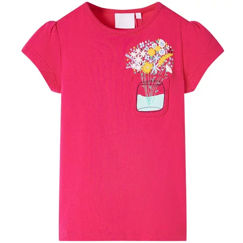vidaXL Otroška majica s kratkimi rokavi živo roza 116