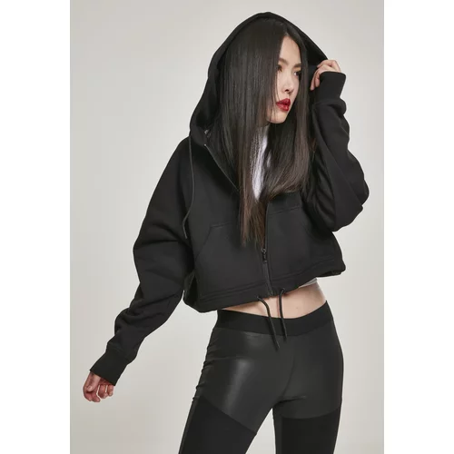 UC Ladies Women's oversized short raglan hoodie with zipper, black