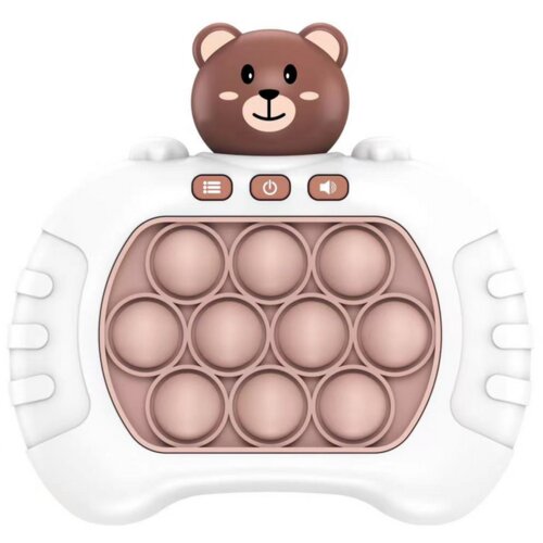  Senzorna igra Pop It Teddy Bear na baterije sa zvučnim i svjetlosnim efektima - bijela Slike