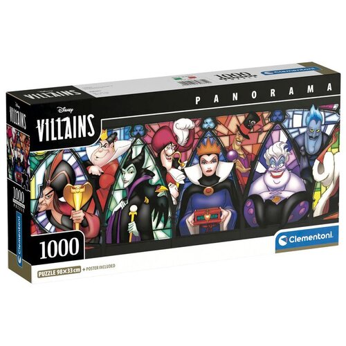 Clementoni Disney Zlikovci Panorama Puzzle - 1000 komada Slike