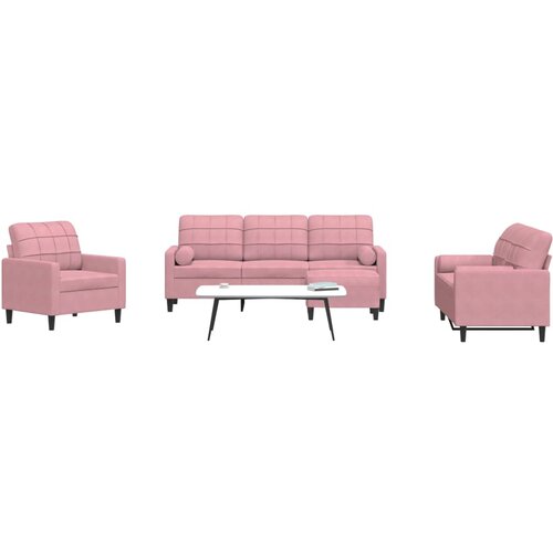  4-dijelni set sofa s jastucima ružičasti bar&scaron;unasti Cijene