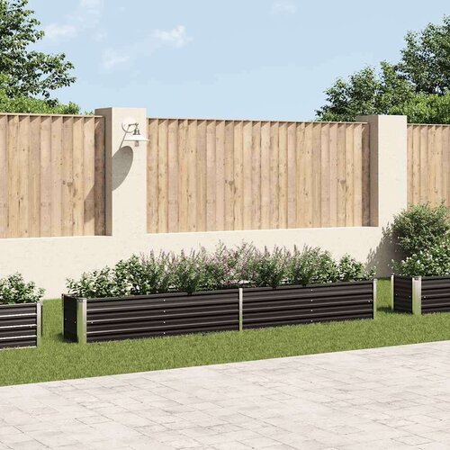 vidaXL Povišena vrtna gredica pocinčani čelik 320x40x45 cm antracit Cijene
