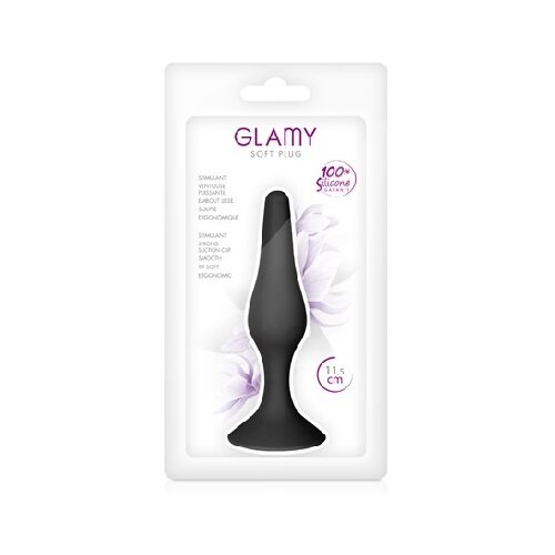 Silionski analni plug | Glamy Soft Black S Slike