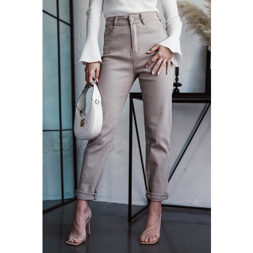 Beloved Georgia mom fit jeans hlače mocca Cene