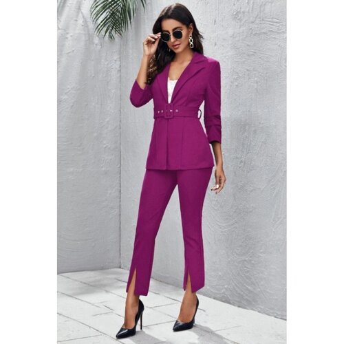 Fenzy Elegantan Komplet Sakoa I Hlača S Remenom, Fuksija Cijene