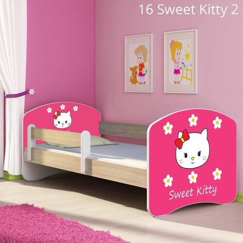  Dječji krevet ACMA s motivom, bočna sonoma 160x80 cm 16 Sweet Kitty 2 Cijene