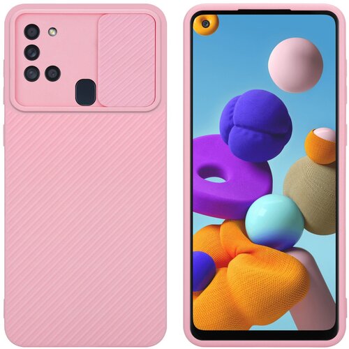 Cadorabo Ohi&amp;scaron;je, združljiv s Samsungom v Bonbon Pink - Za&amp;scaron;čitni pokrov, narejen iz fleksibilnega silikona TPU in z za&amp;scaron;čito pred kamero, (20593135) Slike