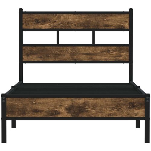 VidaXL Okvir kreveta bez madraca s uzglavljem boja hrasta 75x190 cm Slike
